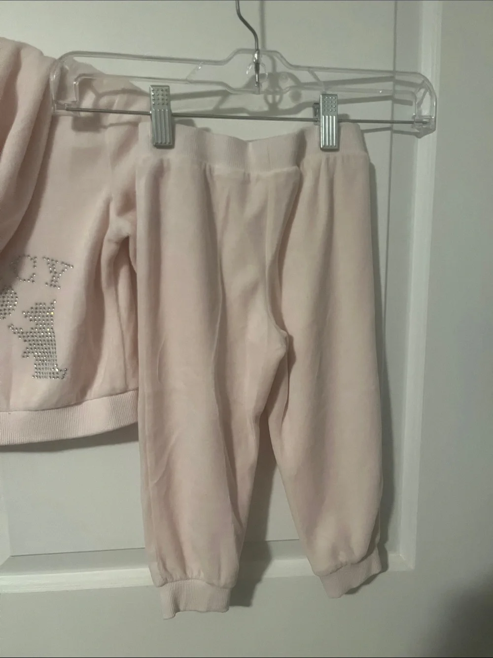 Juicy Couture Light Pink Velour Hoodie & Sweatpants Set